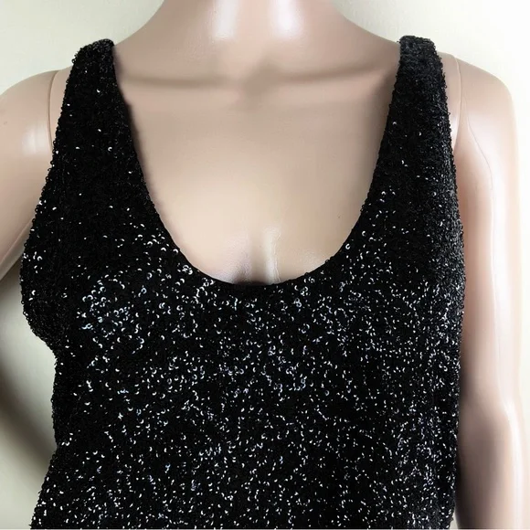NEW IRO BLACK SLEEVELESS SEQUIN TOP - Picture 3 of 8